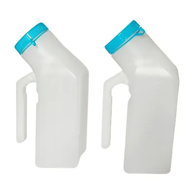 X2 Male Urinal  Portable Incontinence Bottle For Men Travel Leakproof Screw Lid • £12.99