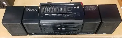 Akai Pj-w17 4 Band Radio Dual Cassette Boombox Surround Detachable Speakers . • $240