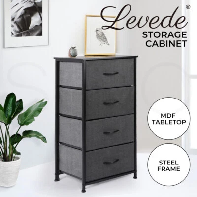 $65.99 • Buy Levede Storage Cabinet Tower Chest Of Drawers Dresser Tallboy 4 Drawer Bedside