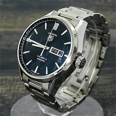 TAG Heuer CARRERA CALIBRE5 S. Steel WAR201A-1 Automatic Men Watch #W025 Rise-on • $1060.02