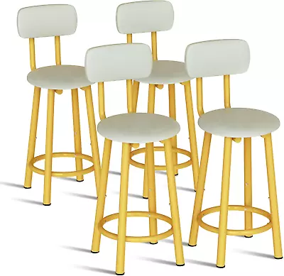 Bar Stools Set Of 4 35.4  Tall Chairs Counter Height Bar Stools With Backrest & • $133.99