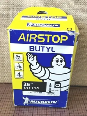 Airstop Butyl 26 -1.1x1.5 Made By Michelin With Presta Stem - 25/35-559 C2 • $5.99