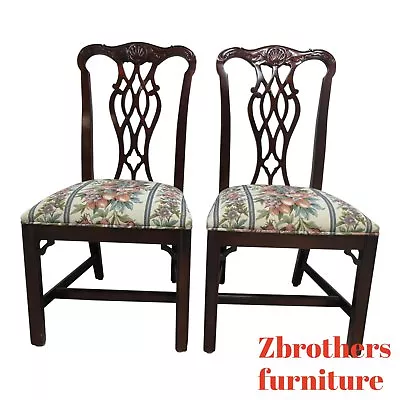 Custom Mahogany Chippendale Carved Dining Room Dining Side Chairs E • $629.10