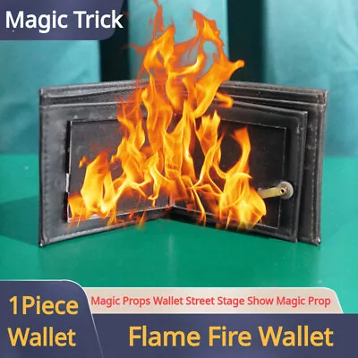 Magic Trick Flame Fire Wallet Leather Magician Stage Perform Street Prop • £3.59