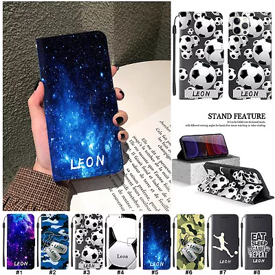 Personalised Unique Fold Leather Case For IPhone 15 Pro Max 14 13 12 11 SE Cover • £10.31