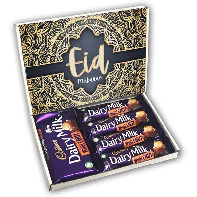 Cadburys Dairy Milk Wholenut Gift Box Present Hamper Personalised Eid Mubarak • £12.99