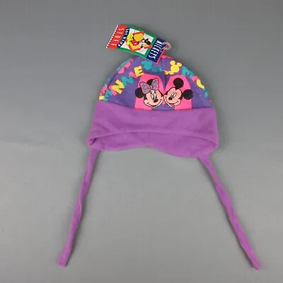 Vintage Disney Hat Winter Cap Kids Ages 2-4 Purple Mickey Minnie Mouse NWT NOS • $14.99