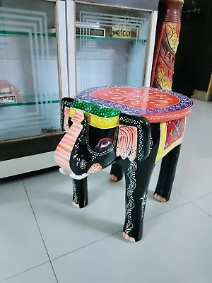 Shrekha Handmade Elephant Wooden Stool Sitting Stool Gift For Naming Ceremony • £97.19