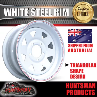 15x6 Trailer Caravan White Ford Pattern Sunraysia Steel Wheel Rim 5/114.3 PCD • $56
