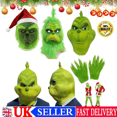 £9.43 • Buy The Grinch Mask Adults Costume Cosplay How The Grinch Stole Christmas Outfits-UK