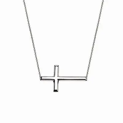 Sterling Silver Cross Bracelet 925 Sideways Cross Adjustable Bracelet  7 - 7.5  • $36.28