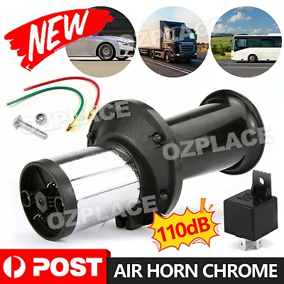 12V BLACK OLD STYLE VINTAGE AIR HORN CHROME For KLAXTON AHHOOOGAH CAR Truck • $24.95