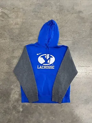 Nike BYU Cougars Lacrosse Blue Hoodie Sweatshirt Men’s M Medium Pullover Sweater • $23