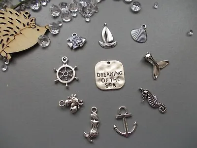 Seaside Nautical Theme Silver Tibetan Metal Charms/pendantssealittle Mermaid • £1.99