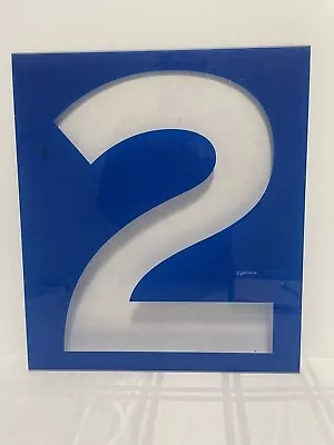 Vintage Acrylic Chevron Service Station Gas Price Number “ 2 “   15” X 17” Blue • $20