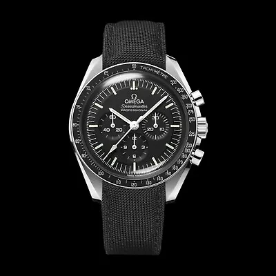 Sailcloth Rubber Curved End Watch Strap Band For Omega Speedmaster Moonwatch • $138.30