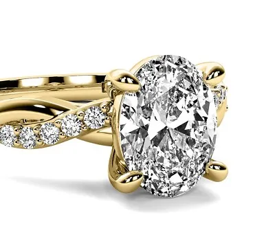 Solitaire Infinity 2.15 Ct VS2/H Lab Grown Oval Cut Diamond Engagement Ring 14k • $2450