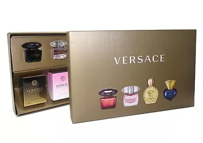 VERSACE Mini SET 4 Pc BRIGHT CRYSTAL + DYLAN BLUE + EROS + CRYSTAL NOIR 0.17 Oz • $47.95