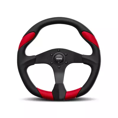 MOMO QUARK 350mm Steering Wheel Black & Red QRK35BK0R  US Dealer  • $164