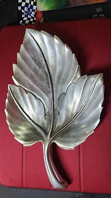 Bruce Fox Leaf Design Wilton Dish Tray Cast Aluminum 9 X 12  Vintage Stamped • $25