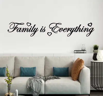 Family Is Everything Wall Sticker - Vinyl Art Quote - Decal Bedroom Words Love • £8.95