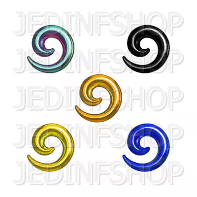 Ear Taper Stretcher - Spiral Snail | 1.6mm-10mm | Titanium Anodised - Double • £8.10