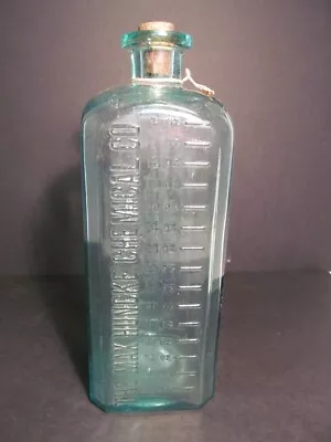 Vintage Funeral Embalming Fluid Bottle Large 60 OZ Max Huncke Chemical Aqua • $125