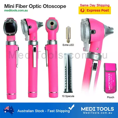 Mini Otoscope Pink FiberOptic Home Ear Examination Earache Ear CanalPremium • $42.99