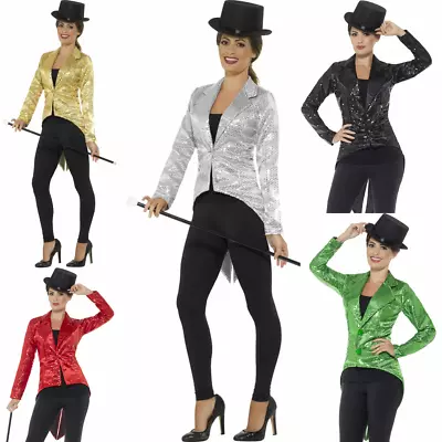 $39.95 • Buy Lady Tuxedo Sequin Tailcoat Jacket Circus Ringmaster Costume Cabaret Chaplin