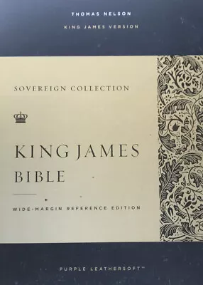 Bible :KJV Wide-Margin Reference Bible SovereignLeathersoft Purple Red. New • $59.99