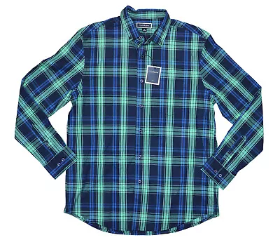 Club Room Sealine Plaid Regular Fit Men's Long Sleeve Button Down Shirt NWT • $19.95