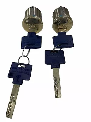 Two MUL T LOCK- Brass Cylinder 1-1/8” 2 Key Set- Great Condition • $55
