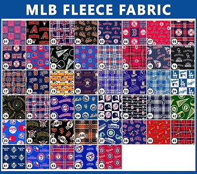 MLB Fleece Fabric - 60  Wide - Sold By The Yard & Bolt • $24.95