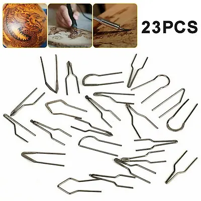 $9.49 • Buy 23pcs X Wood Burning Kit Set Tool Pen Pyrography Supplies Iron Tips Art Craft