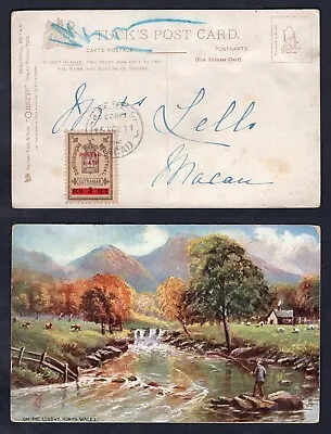 MACAU 1911 Stamp On Local Postcard. Macao • $26.99