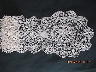 Antique Hand Done MALTESE LACE LAPPET  Stole Wrap 6x56  • $59.99