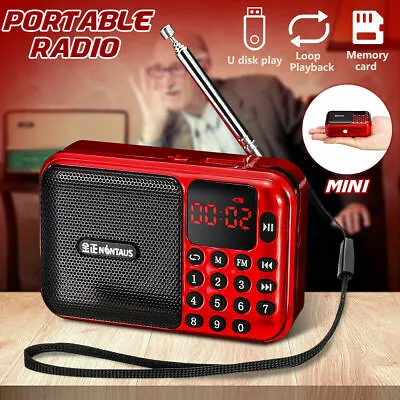 Mini Digital Radio Receiver Speaker MP3 Music Player AM/FM USB TF Card Portable • $20.49