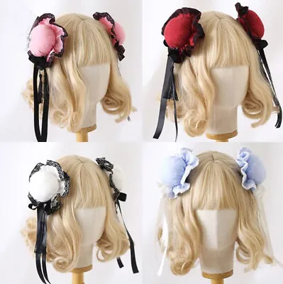 Lolita Sweet Girls Lace Hair Pin Hair Accessories Kawaii Bow Headwear Hair Clip • $18.59