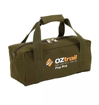 OZtrail Canvas Peg Bag 35 X 15 X 15cm Tent Swag Camping Storage Bag Heavy Duty • $33.99