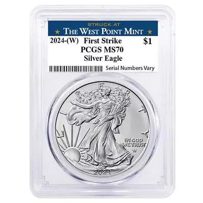 2024 (W) 1 Oz Silver American Eagle PCGS MS 70 FS West Point • $48.91