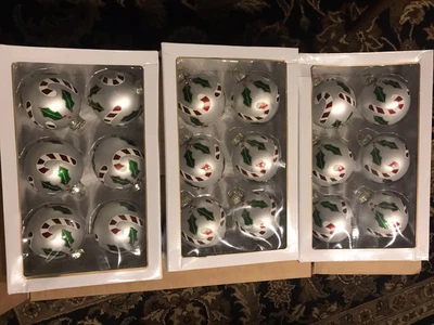 $29 • Buy 3 Boxes Kurt Adler Christmas  Ornaments Balls 18 Pc
