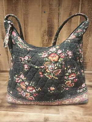 Vera Bradley Molly In Chocolate Handbag Purse Brown Floral Vintage Distressed • $29.85