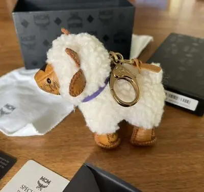 MCM Brown Sheep Bag Charm Key Ring Keychain W/Box Pouch Unused 02 • $249