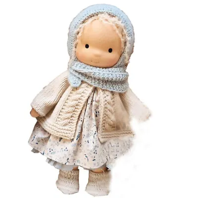 Handmade Waldorf Doll 11 Inch Knitted Plush Stuffed Toy Christmas Birthday Gift • £17