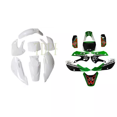 Plastics Fender Kit +Decals Graphics For KLX110 KX65 DRZ110 RM65 Dirt Pit Bike • $72.45