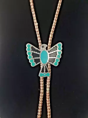 Vtg Navajo Thunderbird Turquoise Onyx Inaly Sterling Silver Zuni? • $87.50