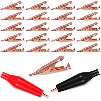 20 Pack Micro Toothless Alligator Test Clips Small Solid Copper Alligator Cli • $14.42