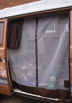 German Quality T25 Side Sliding Door Mosquito Net Middle Zip Brown C9079B • $99.35