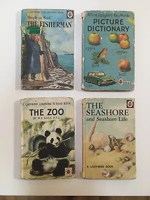 4x Ladybird Books 1960s IncludingThe Fisherman The Seashore The Zoo • £9.99