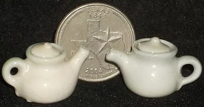 Dollhouse Miniature White Porcelain Teapot Meiklejohn OOAK Kitchen Tea #8592 • $16